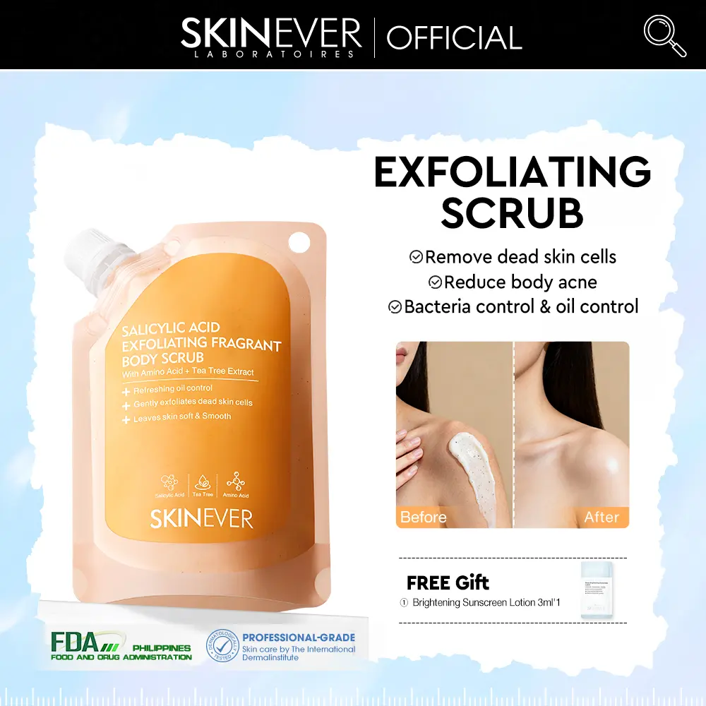 63% OFF【Daily】| SKINEVER Salicylic Acid Exfoliating Fragrant Body Scrub | Minimizes Sebum Production | Anti-Aging | Exfoliating | hydrating | Brightening