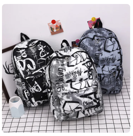 50% OFF HGS Graffiti Trendy Tag Backpack men's backpack Korean fashion style student backpack