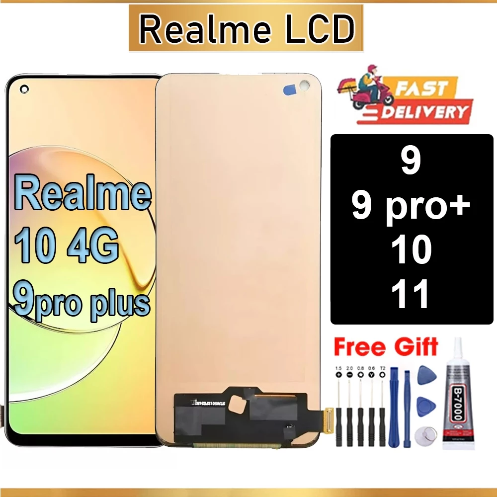46% OFF Lcd For Realme 10 11 4g original Lcd realme 9 pro plus Lcd realme 9 + FREE TOOL Display Touch Screen