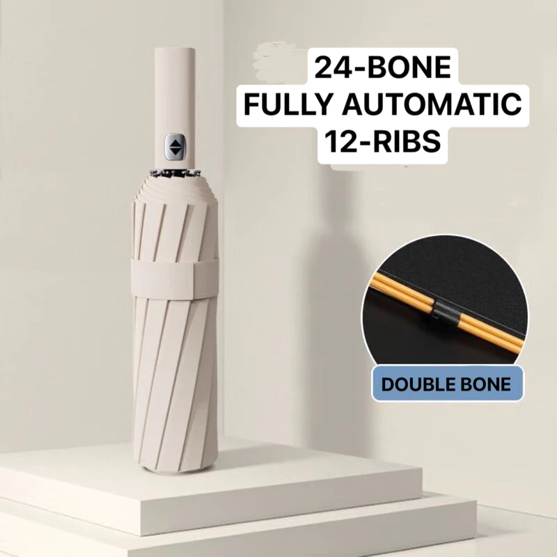71% OFF 【COD】24 Bones/10 Ribs Automatic Umbrella Windproof Anti-UV Sunscreen Large Umbrella Folding Sunshade