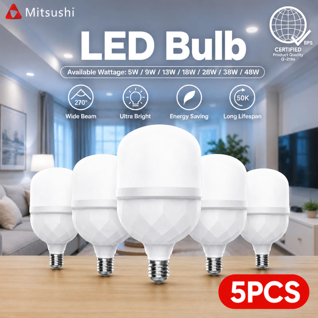 82% OFF Mitsushi LED Bulb 5pcs Combo Set 5W-48W E27 White Energy-Saving Spherical Light
