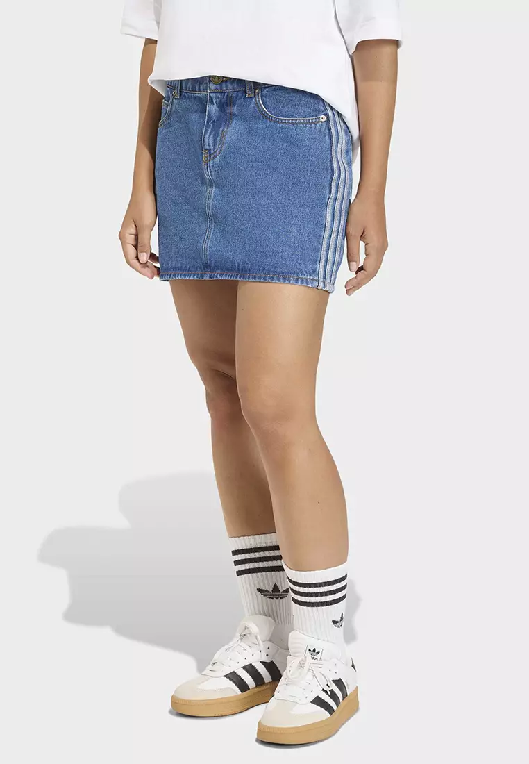 35% OFF ADIDAS 3 Stripes Denim Skirt