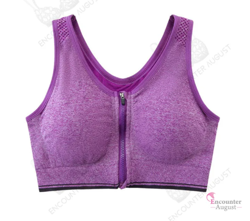 39% OFF Front Zipper Women Sports Bras Breathable Wirefree Padded Push Up Sports Top Fitness Gym Yoga Workout Bra S-XL 3054
