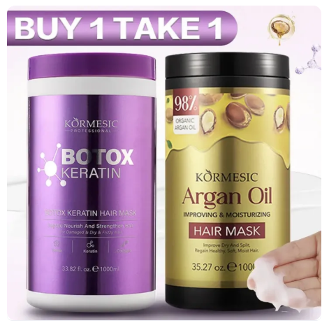 66% OFF 1000ML Botox Keratin Hair Treatment MaskOrganicRepair Conditioner +1000g Argan Oil ConditionerDeep Repair Damage Frizzy