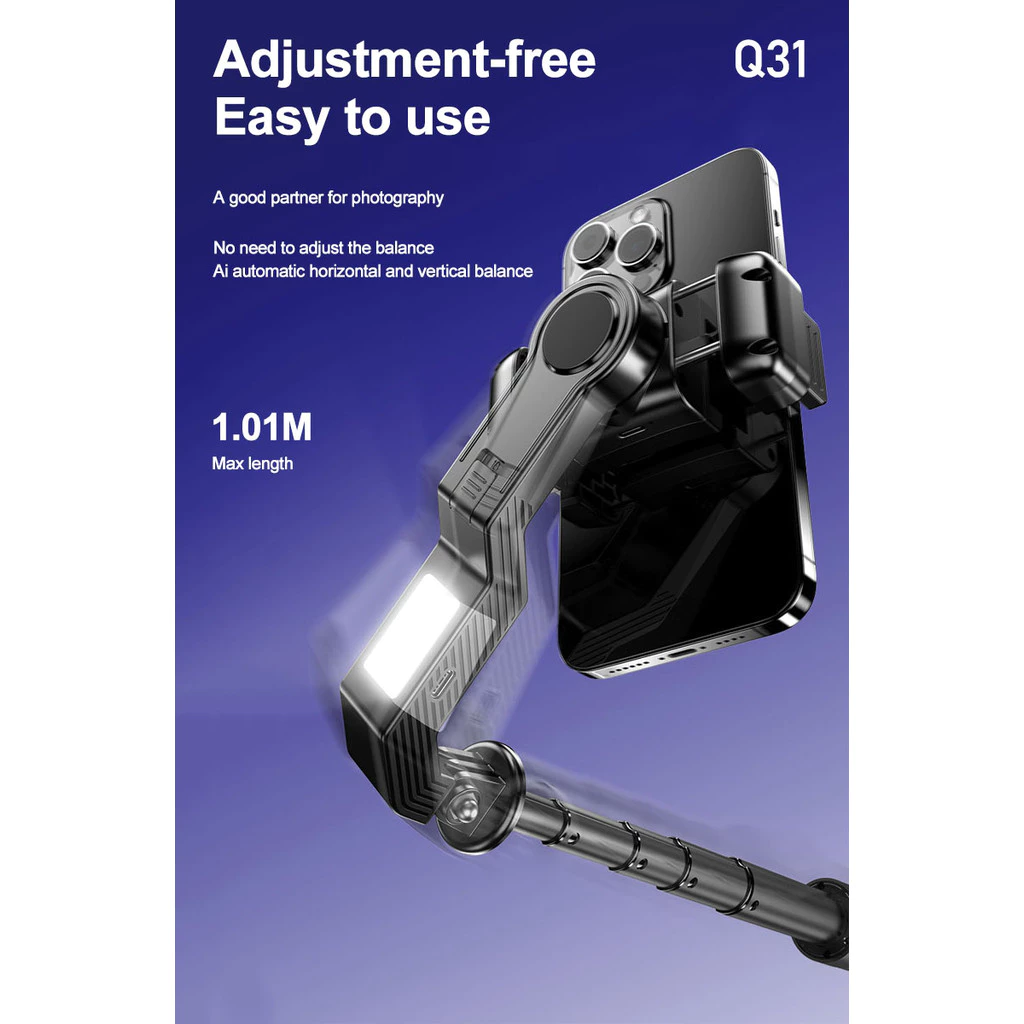 39% OFF Upgrade Gimbal Stabilizer for Phone Stabilizer with Beauty Light Anti-shake Selfie Stick Vlogging Tripod Stick with Bluetooth Remote