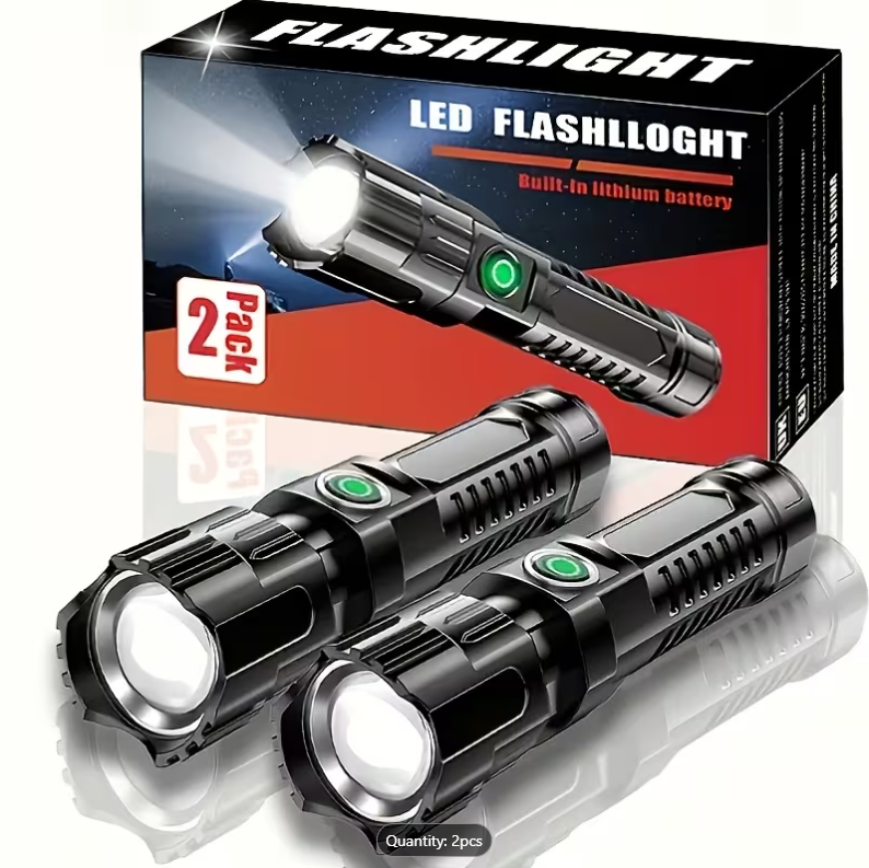 47% OFF 2 High-Power Zoom Flashlights, Outdoor Multi-Functional Portable Mini Retractable Zoom Lights for Home Use, Camping Gear, Outdoor Flashlight, Portable Flashlight, Mini Flashlight, Durable Construction, Sturdy Build, Bright Beam, Adjustable Focus