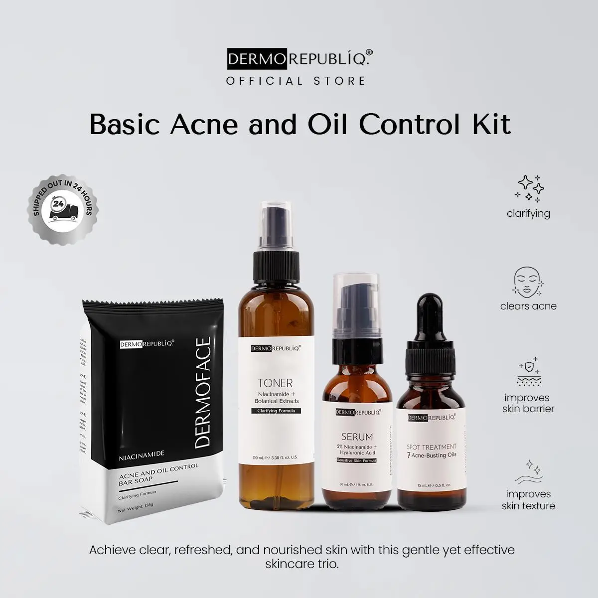 28% OFF Dermorepubliq Basic Acne and Oil Control Kit