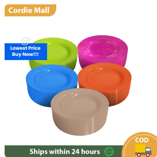 81% OFF 12PCS (PLATU) Plastic Plate Round Plate Reusable Plastic Round Plate Picnic Plate#1221