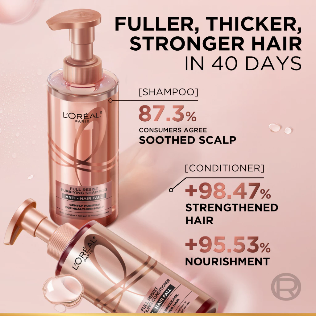 NEW L'Oréal Paris Full Resist Anti-Hair Fall Shampoo and Conditioner Bundle​: Elseve Full Resist