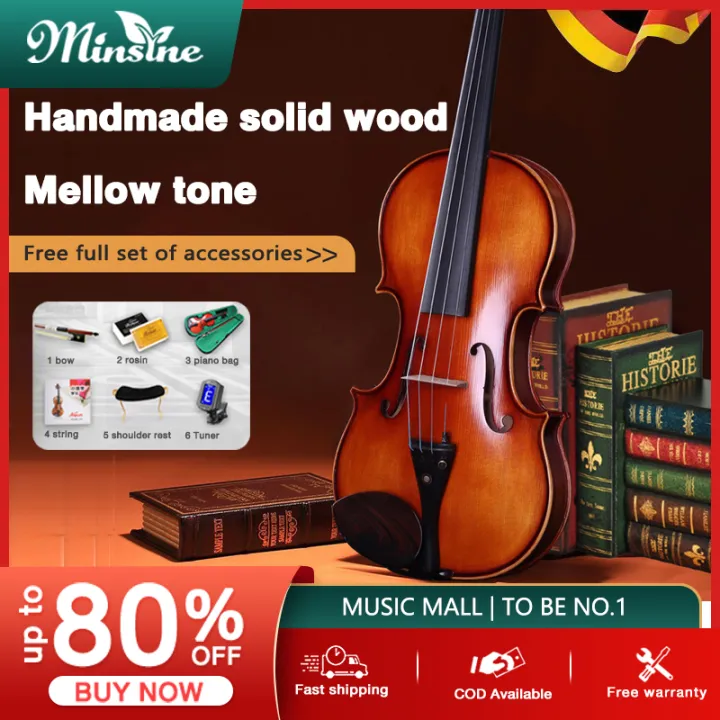 43% OFF Minsine Professional violin 4/4 full set of rosin violin with free packaging,suitable for children, adults, students, beginners.