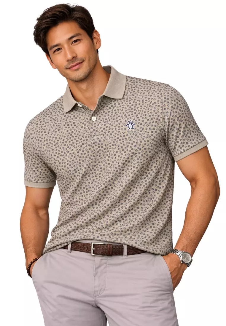 34% OFF Organic Interlock Print Ditsy Polo
