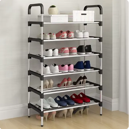 25% OFF RL 6Layer Shoe Rack Stainless Steel Stackable Shoes Organizer Storage Stand COD