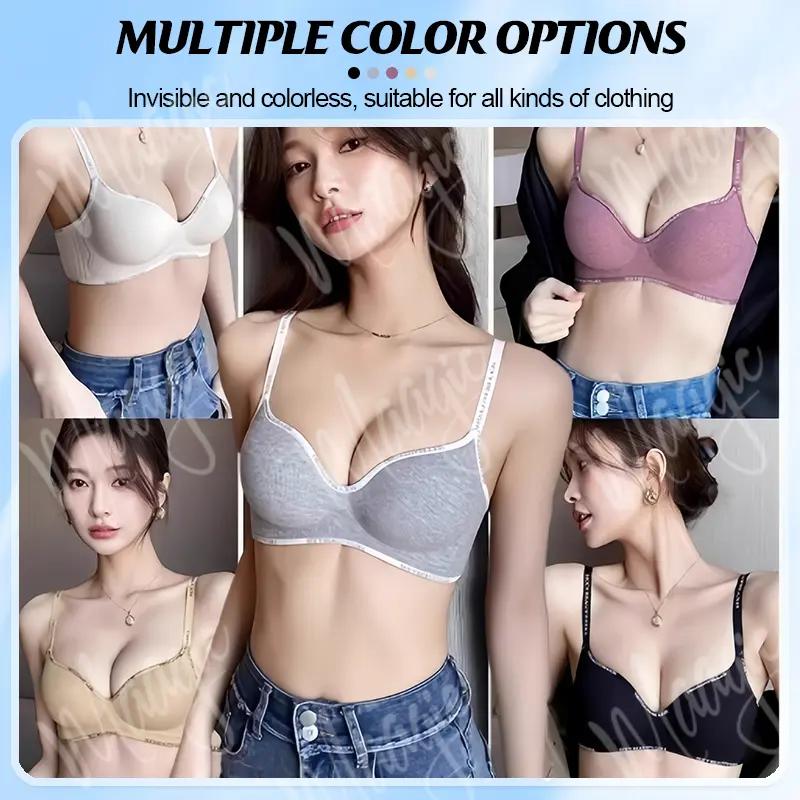 67% OFF【Two pieces Free Shipping】Girl Push Up Bra Mango Cup Seamless One-piece Women's Underwear Gathered Anti Sagging Letter Shoulder Straps Female Lingerie Comfortable Ladies Underwear
