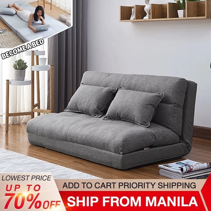 77% OFF BAIERDI style tatami lazy sofa bedroom foldable multifunctional small apartmentsofa bed dual purpse