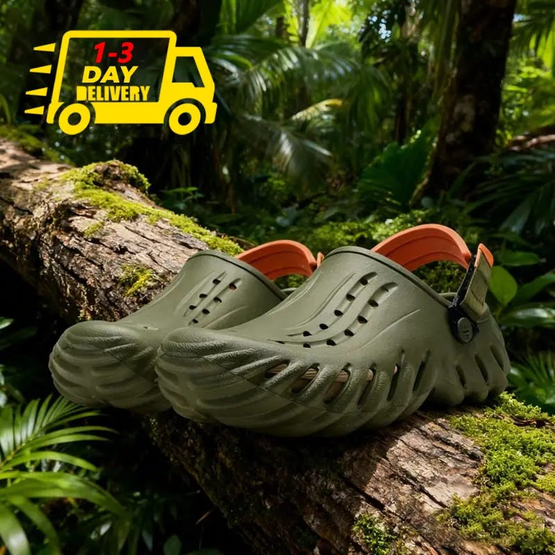 47% OFF XTEP Men's Casual Flip-Flops Comfortable Punch-Hole Sandals Beach Shoes Men's Footwear Men Clogs Shoes 875419170013