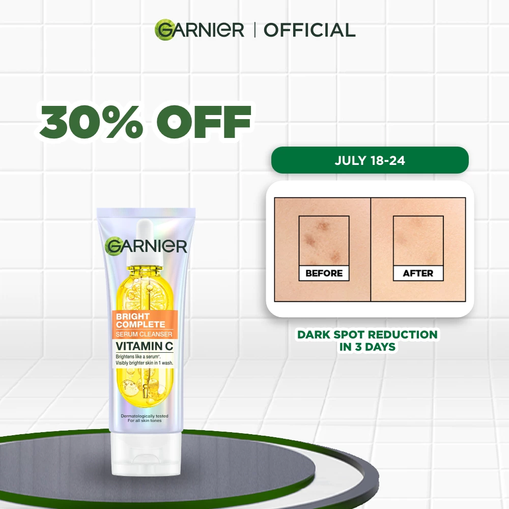 31% OFF NEW Garnier Vitamin C Serum Cleanser Foam Wash (100ml) - Instant Brighter Skin In 1 Wash