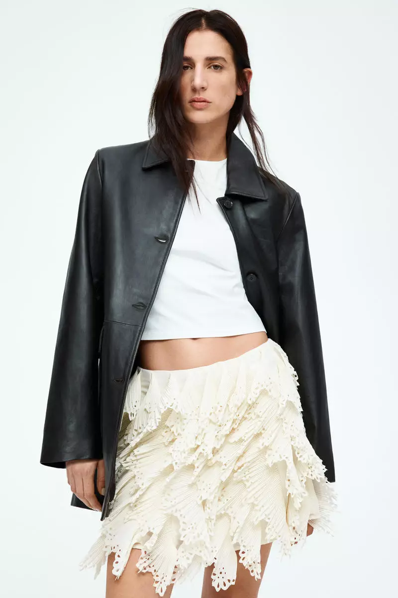 69% OFF H&M Frilled chiffon skirt