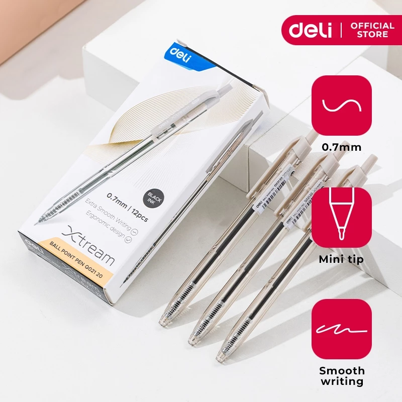29% OFF Deli Xtream Ballpoint Ballpen Black 0.7mm 12pcs/box EQ02120