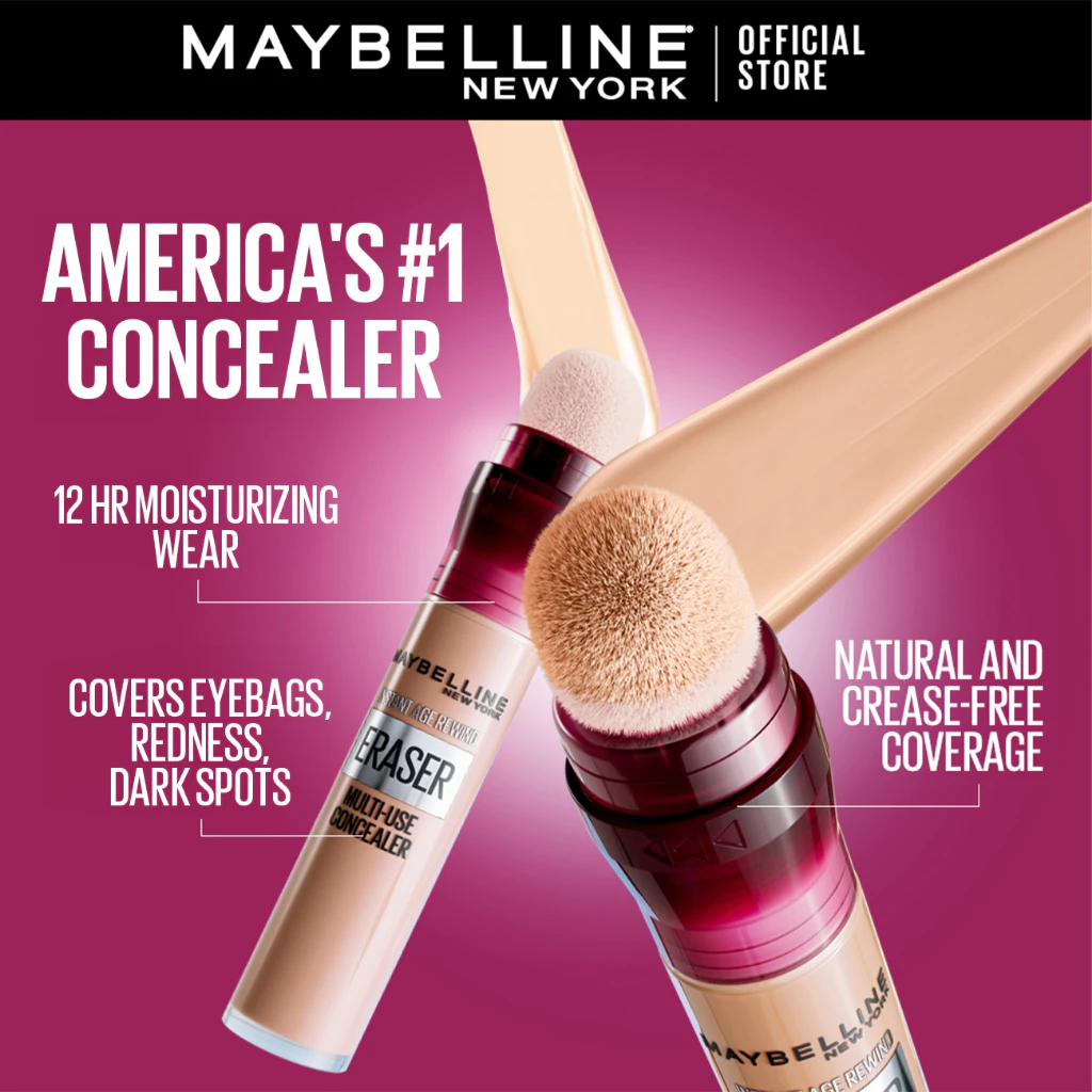 41%OFF Maybelline Glow Erase Duo Instant Eraser Erases All Eyebags 130 + Lumi Matte 30H Longwear 128