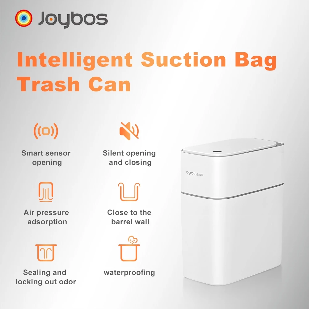 49% OFF Joybos Trash Can Touchless Narrow Smart Sensor Garbage Bin With cover Large capacity Kitchen and Bathroom Trash Bin