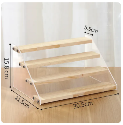 47% OFF 2-7 Layer Acrylic Wood Display Stand Cosmetic Perfume Cupcakes Holder Showcase Organizer Doll Mini Figure Toy Model Storage Rack