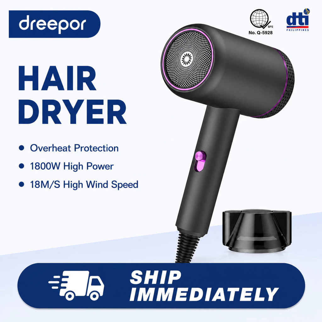 66% OFF Dreepor Blower Hair Dryer 1800W High Power Hair Dryer Portable Hair Dryer Strong Power Quick Dry