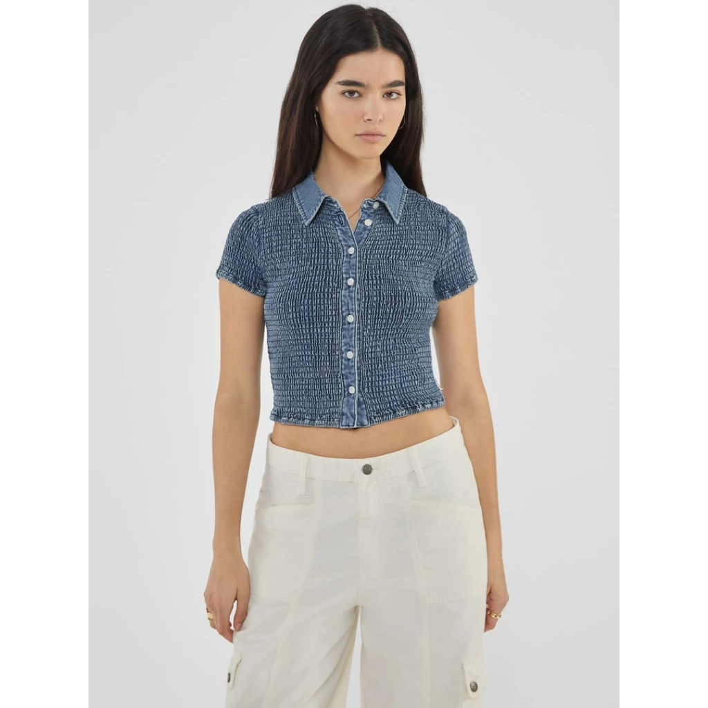 70% OFF Guess Originals Smocked Button Up