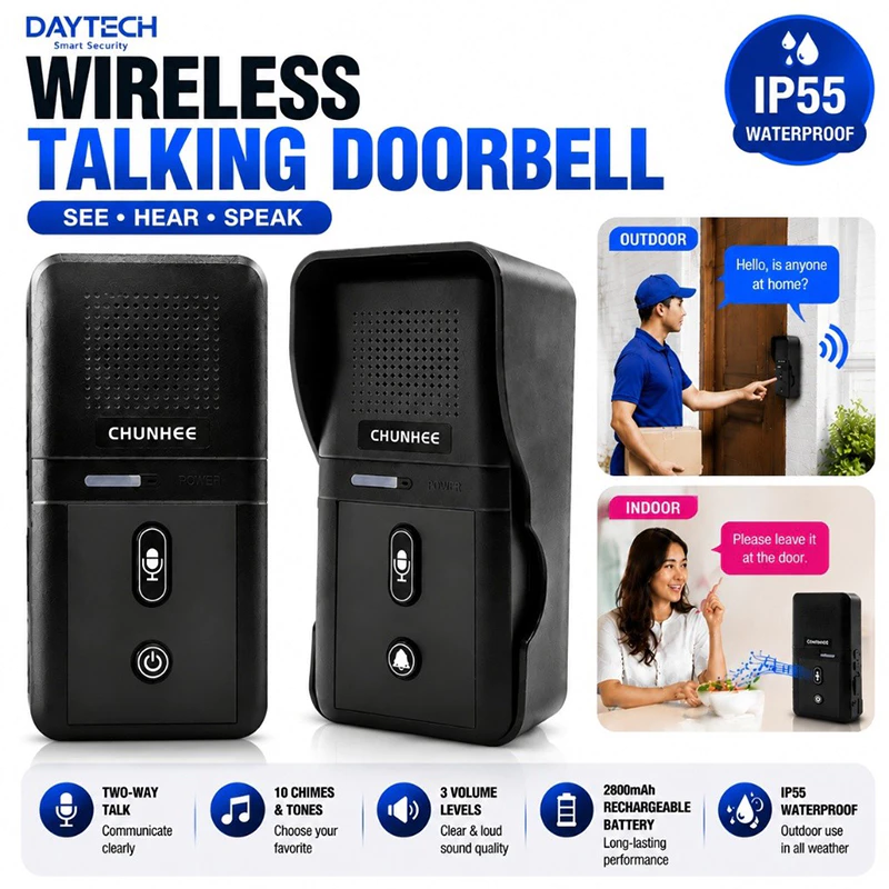 39% OFF Daytech Wireless Intercom Doorbell for Home Apartment1Mile Long Range Intercomunicador Waterproof Electronic Doorbell Chime For