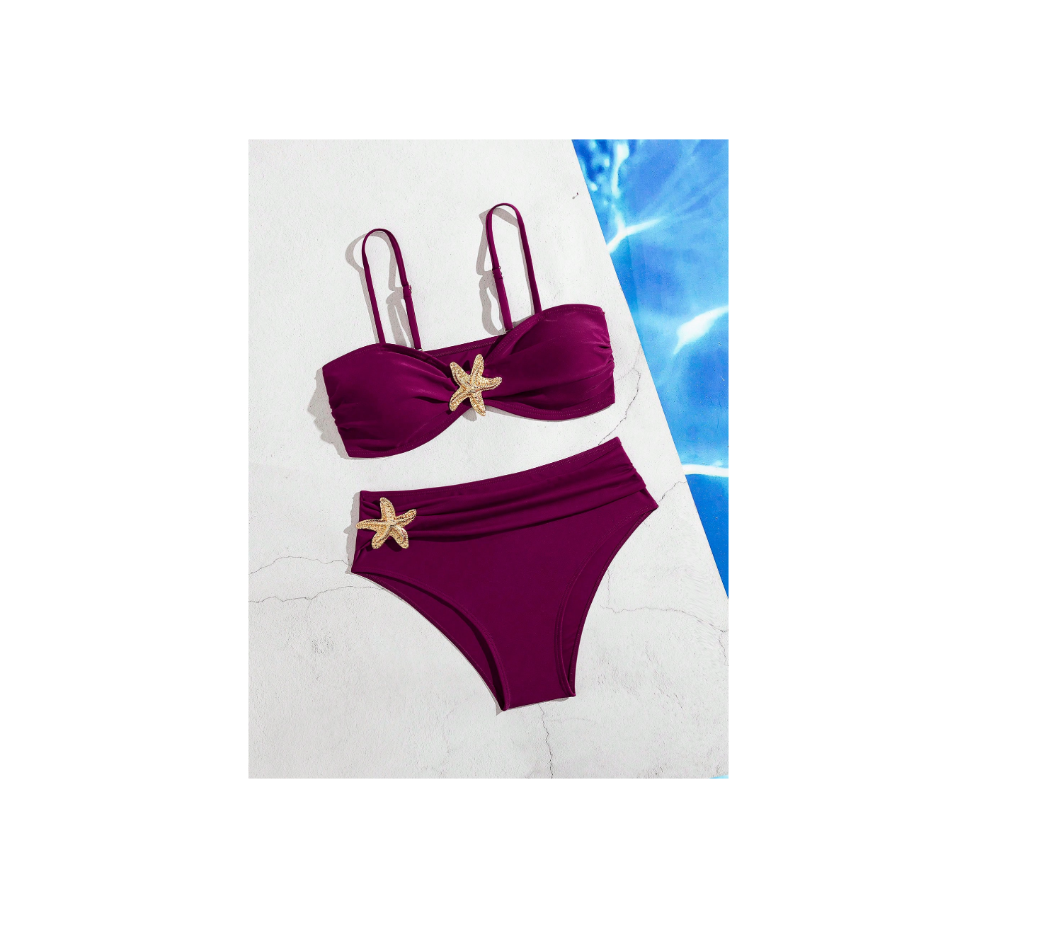 18% OFF New Minimalist Design, Solid Color, Sexy, Slimming, Tummy Covering, Fashionable Accessory, Resort Style Bikini Set, Stylish & Elegant 2-Piece Swimsuit, Women Beach Party, Best-Selling Swimwear Vacation Summer