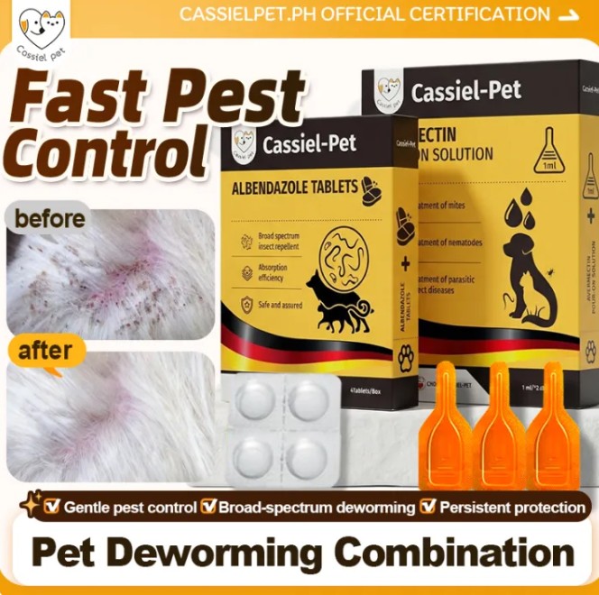 Cassiel Pet Anti Tick And Flea Spot Treatment Repellent Anti-Itching Dewormer Tablets For Cat & Dog