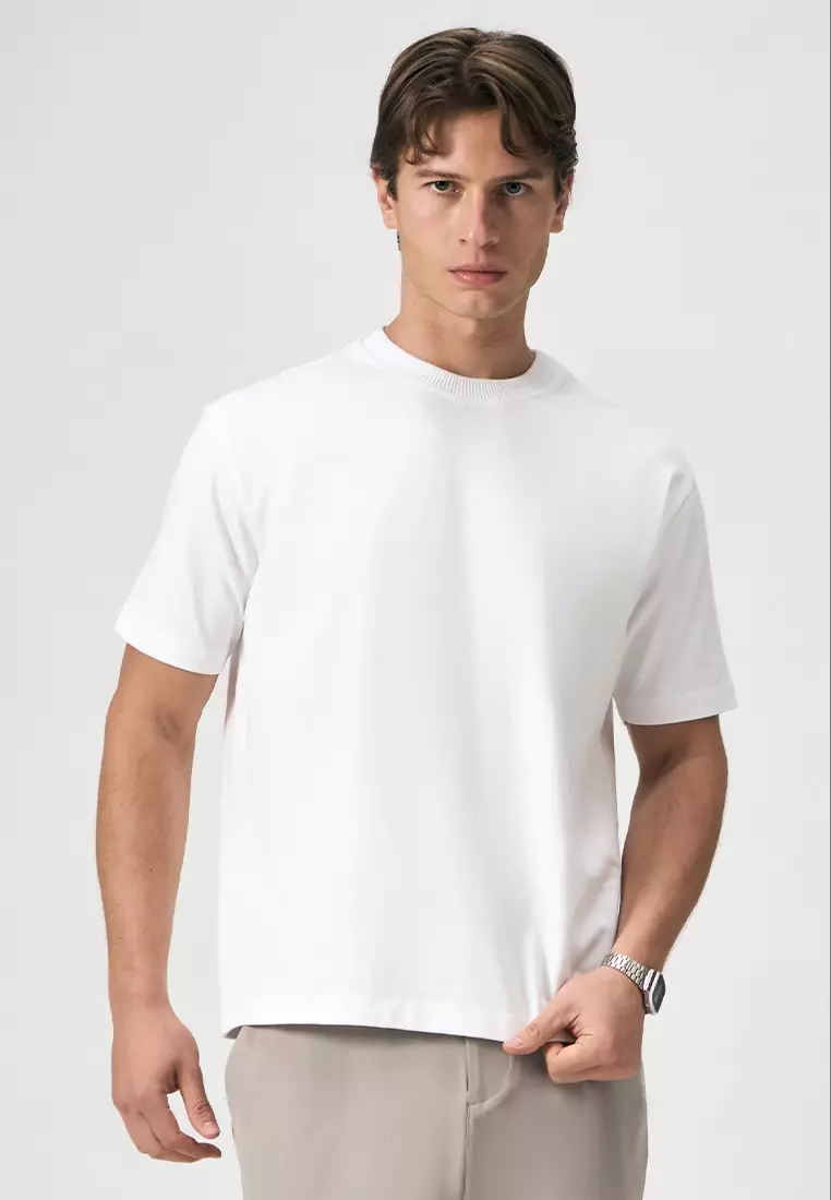 50% OFF MEMO Sorona T-Shirt with Textured Collar Detail