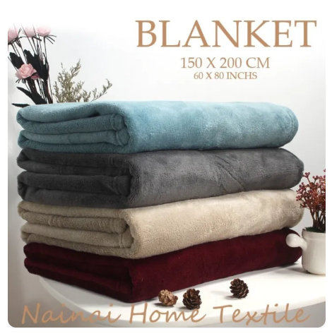 71% OFF Microfiber Blanket Plain Color Blanket Super Soft Warm Plush Blanket Queen Size Soft Sofa Kumot 150x200cm/180x220cm