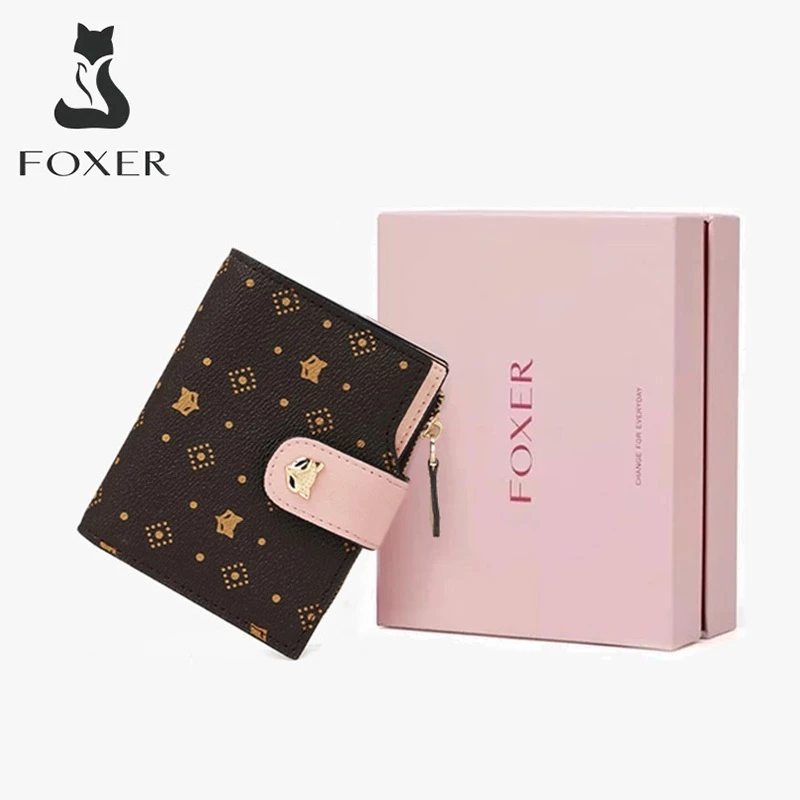 71% OFF FOXER Wallet For Woman Card Holder Wallet Cowhide Leather Wallet Id Card Holder