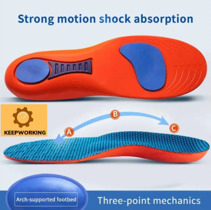 9% OFF KEEP WORKING 1pair Orthopedic arch support flat foot running insole soft bottom shock-absorbing sports insoles