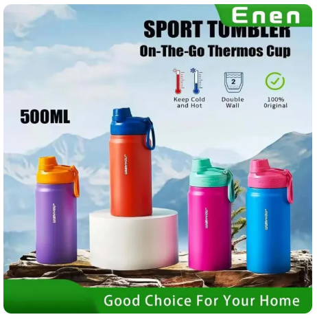 65% OFF 500ML Stainless Steel Insulated Thermos Tumbler Hot And Cold Sports Water Bottle Leak-proof
