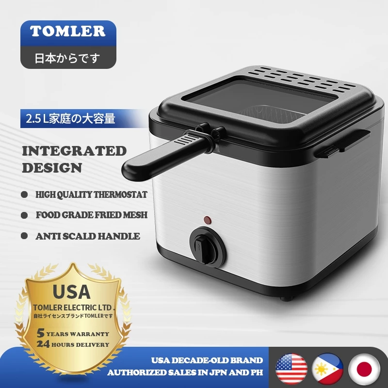45% OFF TOMLER Portable Electric Deep Fryer with Adjustable Thermostat Commercial Kitchen Essential for Home