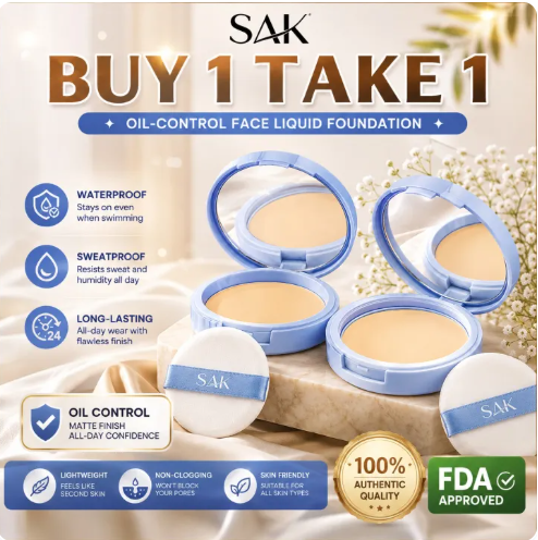 49% OFF 【Buy 1 Take 1】 SAK Oil Control Matte Face Pressed Powder Long Lasting Flawless Setting Powder Face Makeup