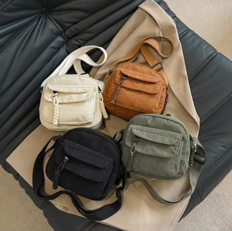 40% OFF K.Store Corduroy New Simple and Stylish Solid Color Women's Shoulder Crossbody Bag in Campus Style #3600
