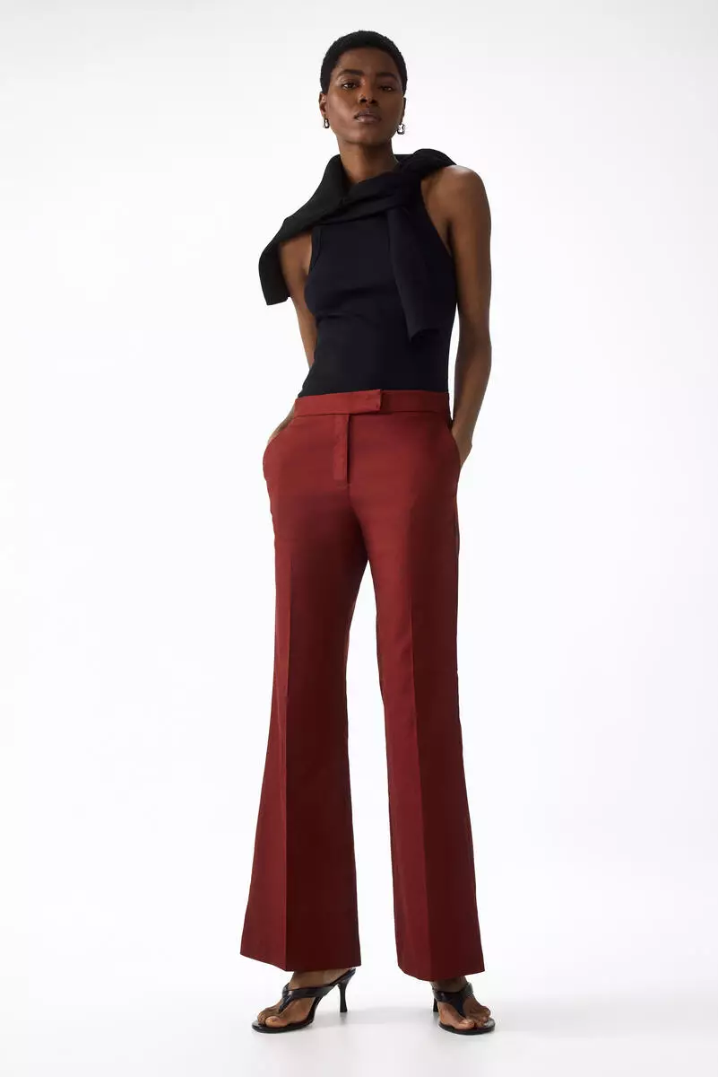 65% OFF Linen-blend tailored trousers