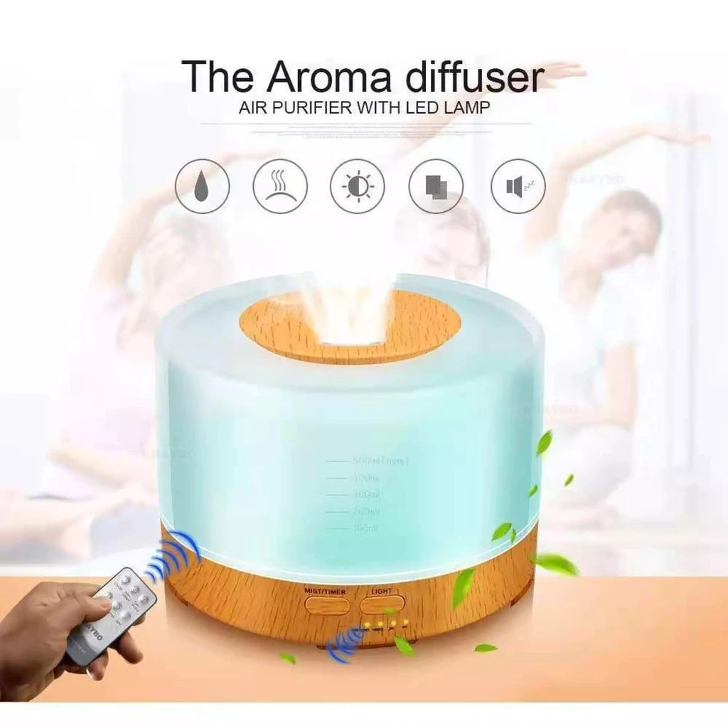 61% OFF 500ML 7LED Wooden Air Humidifier Essential Oil Diffuser