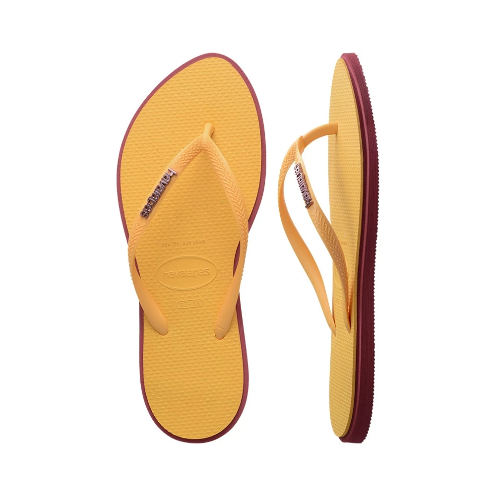 46% OFF Havaianas Slim Point Amarant/Caja Yellow Flip Flops