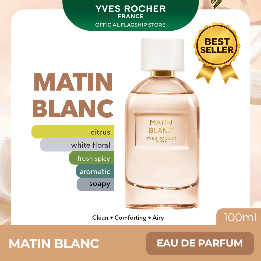 25% OFF Yves Rocher Matin Blanc Eau de Parfum 100ml Long Lasting Scent Fragrance for Women EDP