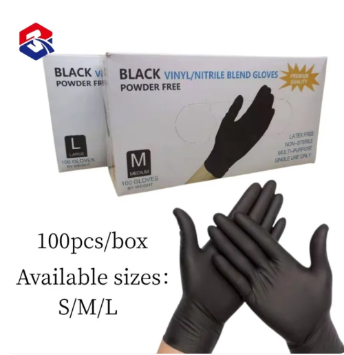 80% OFF TQTQ 100pcs VINYL/NITRILE GLOVES BLACK MULTI-PURPOSE DISPOSABLE EXAMINATION GLOVES