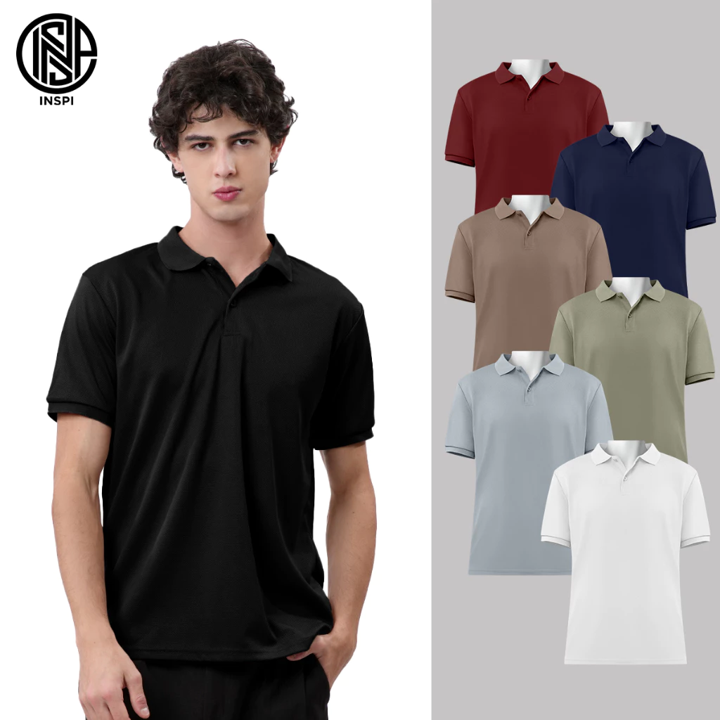 75% OFF INSPI Basics Drifit Polo Shirt for Men & Women Airism Active Wear Quick Dry Sports Summer Outfit