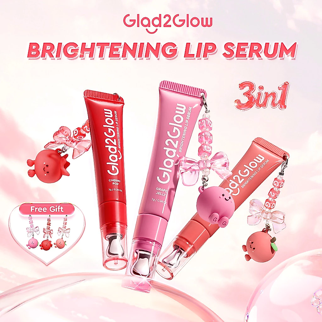 69% OFF Glad2Glow 3-IN-1 POUT CANDY Lip Serum Vitamin C+E Brighten Lip Tint Lip Plumping Lipstick Smooth