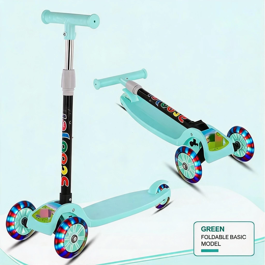 50% OFF 2 in 1 Foldable 3 Wheel Scooter with Seat LED Light Up Wheels Adjustable Handle Outdoor Balance Ride