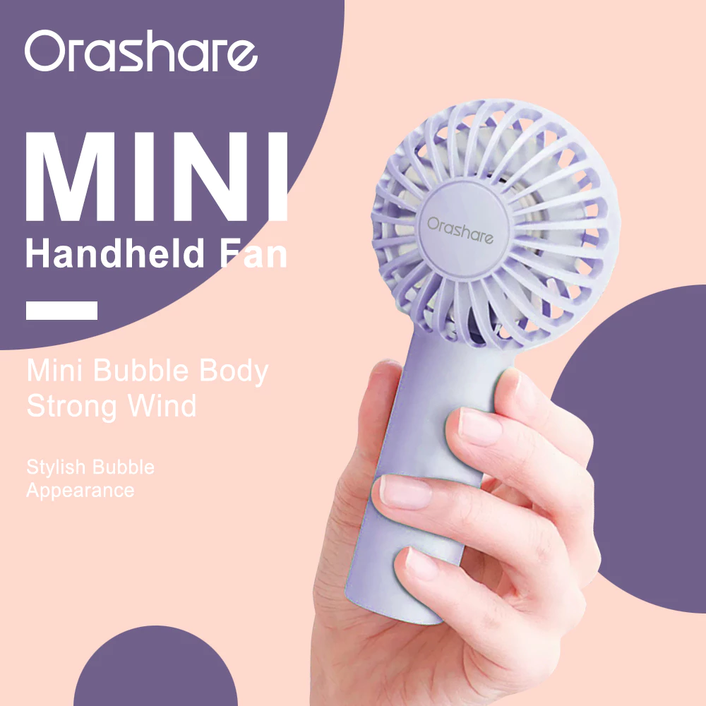 92% OFF Orashare HF02 Mini Fan Portable and Lightweight 3 Speed Wind Hand Fan