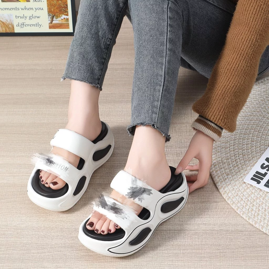 71% OFF 【ZAMO】New summer fashion thick-soled soft-soled double-color flat casual sandals women's slippers