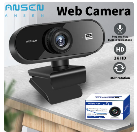 84% OFF ANSEN 2K 1080P HD USB Web Camera with Mic Webcam for PC Laptop Online Class