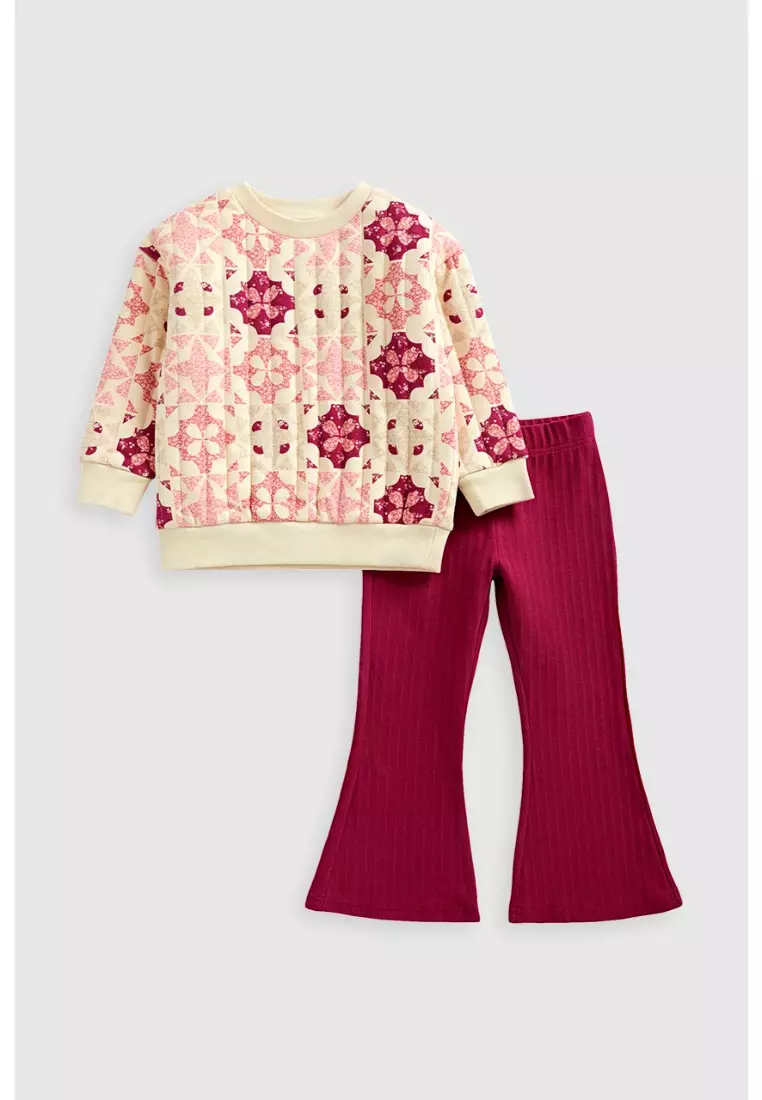 76% OFF Mothercare Berry Quilted Sweat Top and Leggings Set